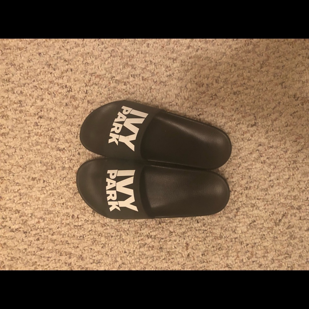 Ivy Park Black Slides